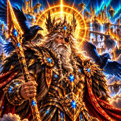 Odin, the Allfather, pixel art